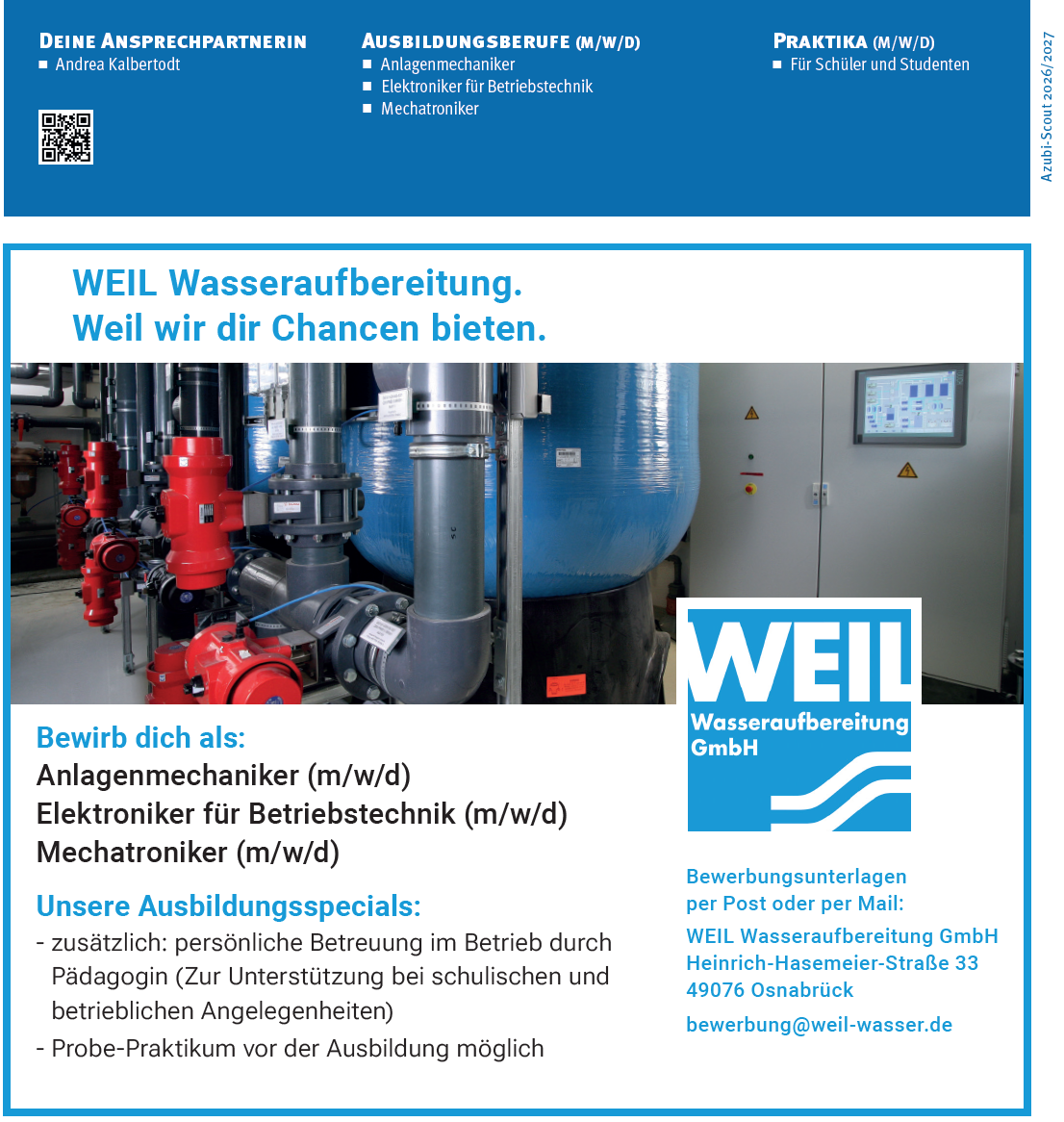 Unsere Anzeige in der Ausgabe des Azubi Scouts 2026/2027